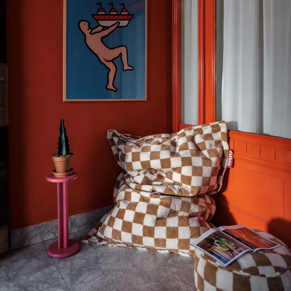 Original Slim Teddy Sittsäck Chess Almond Creme