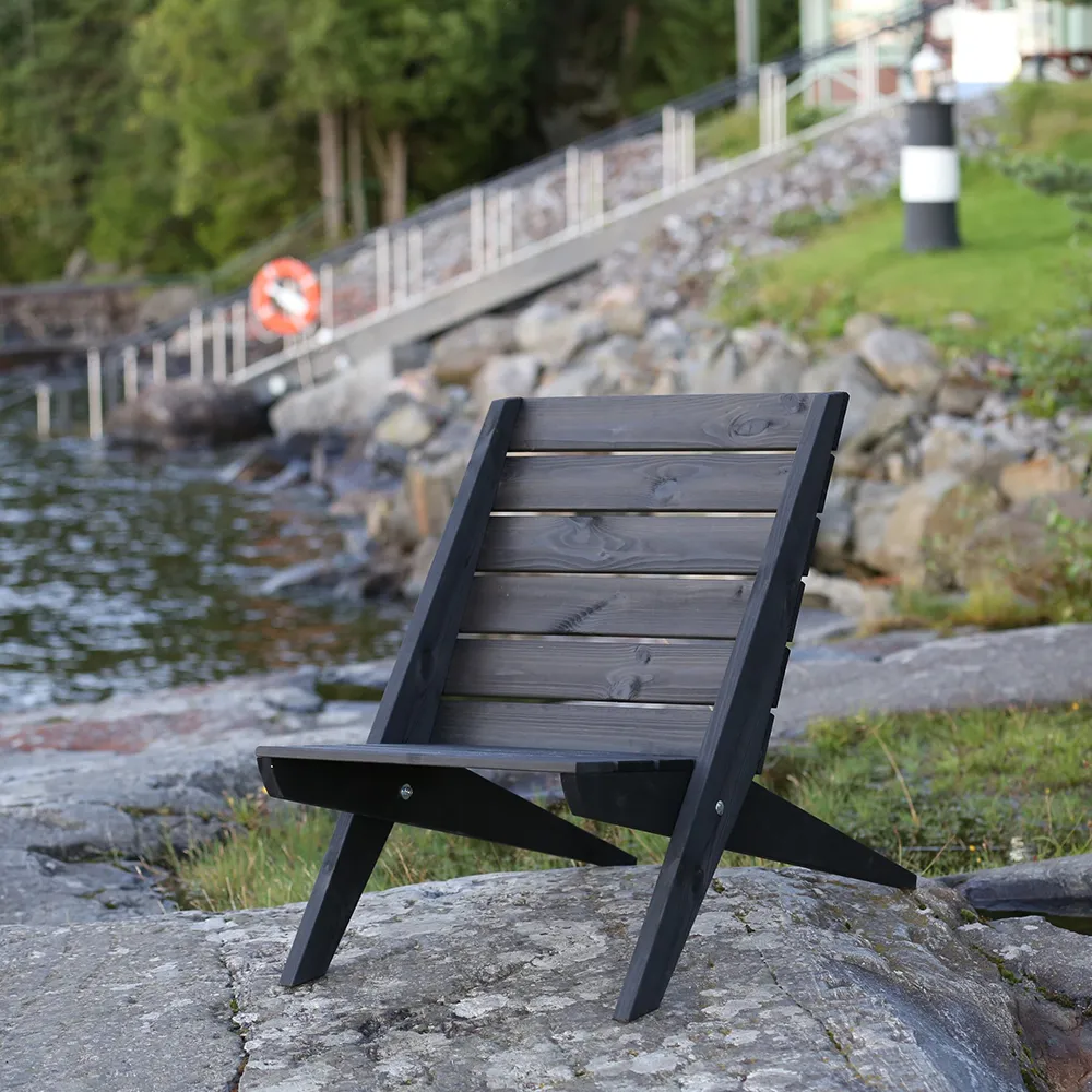 Granny stol Furu svart oljad