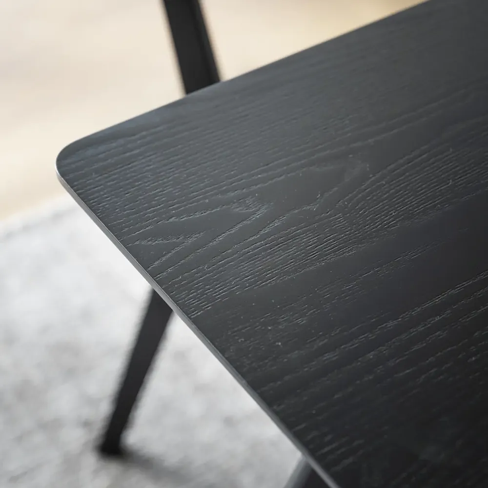 Yumi matbord 190x90 cm svartbetsad ask