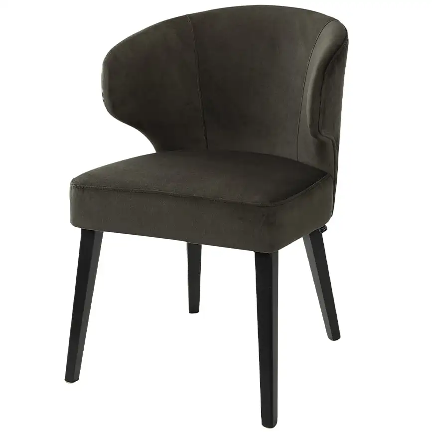 La Vella Matstol Mörkbrun Sammet 