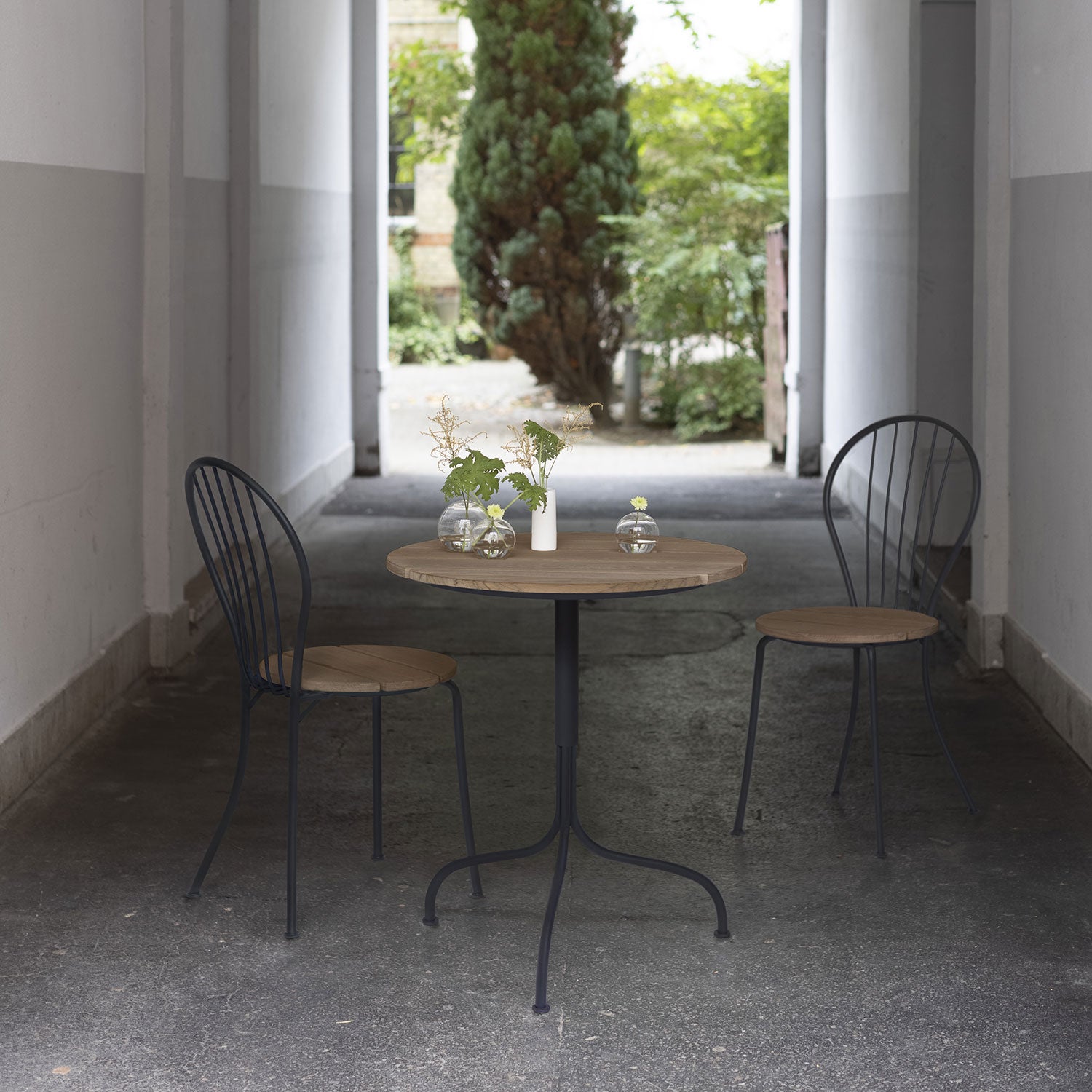 Akleja stol teak/grå Grythyttan