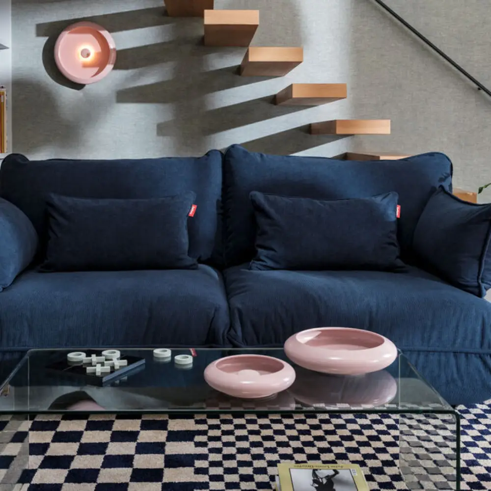 recycled king prydnadskudde cord deep blue