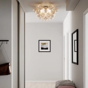 Gross plafond Ø70cm krom/amber